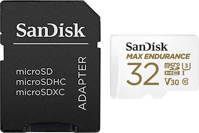 Sandisk Max Endurance microSDHC 32GB Klasse 10 U3 V30 UHS-I