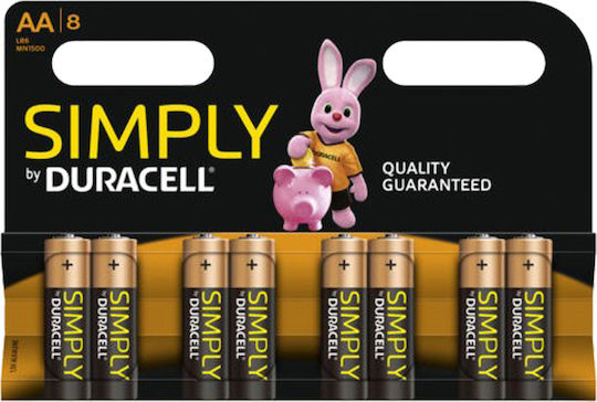 Duracell Simply Αλκαλικές Μπαταρίες AA 1.5V 8τμχ