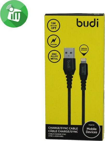 Budi USB-A zu Lightning Kabel Schwarz 1m (M8J191L-BLK)