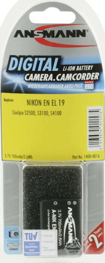 Ansmann Camera Battery A-Nik EN EL 19 Lithium Ion (Li-Ion) 700mAh Compatible with Nikon