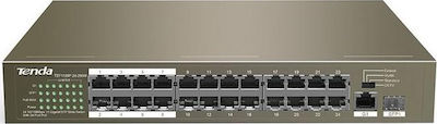 Tenda TEF1126P-24-250W Unverwaltet L2 PoE+ Switch mit 24 Ports Gigabit (1Gbps) Ethernet und 24 SFP Ports