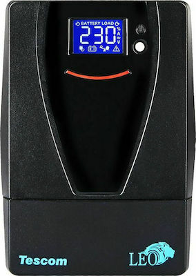 Tescom LCD 650AP UPS Line-Interactive 650VA 390W με 2 Schuko Πρίζες