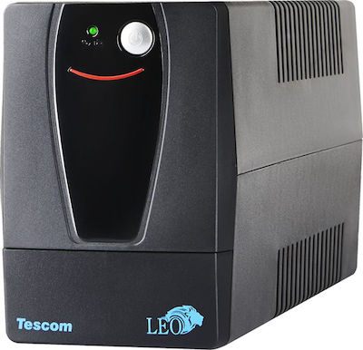 Tescom Leo LED 850VA UPS Line-Interactive 480W with 2 Schuko Power Plugs