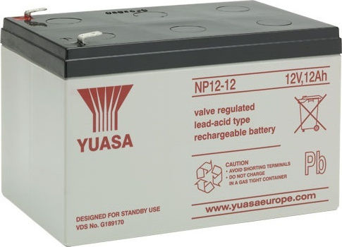 Yuasa NP12-12 Батерия UPS с Капацитет 12Ах и Напрежение 12V 1бр