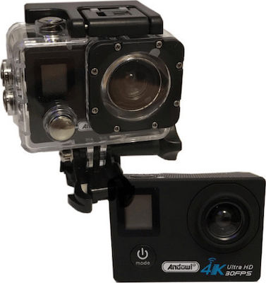 Andowl QY-70K Action Camera 4K Ultra HD Υποβρύχια (με Θήκη) με WiFi Μαύρη με Οθόνη 2"