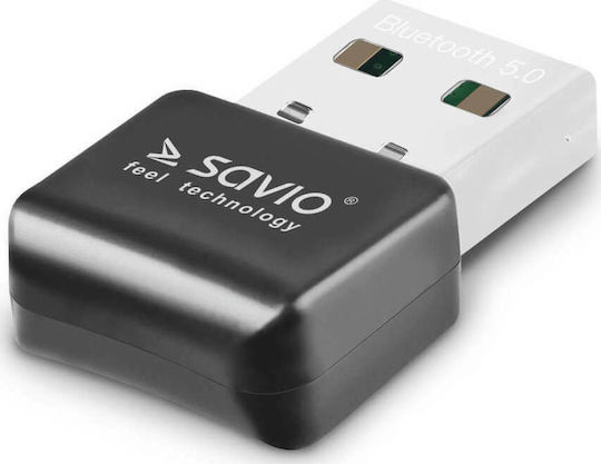 Savio BT-050 USB Bluetooth 5.0 Адаптер с Обхват 10м Черен
