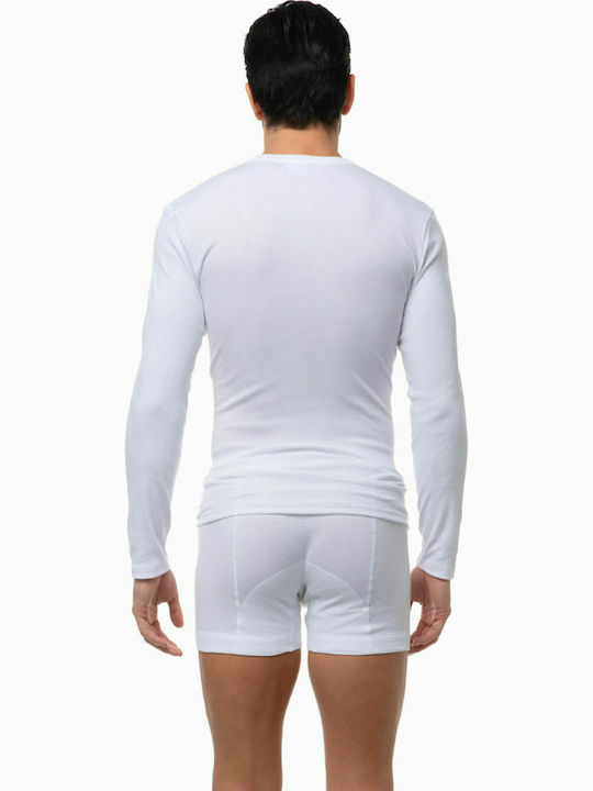 Men's Undershirt Long-sleeved in White Color