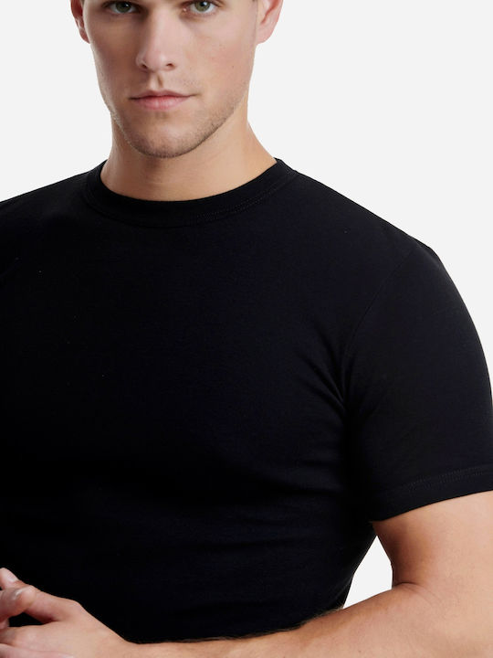 Men's Undershirts Short-sleeved in Black Color 2Pack