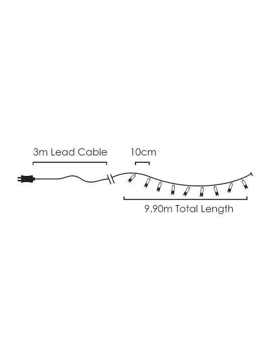 100 Λαμπάκια LED 10μ. Μπλε σε Σειρά Aca