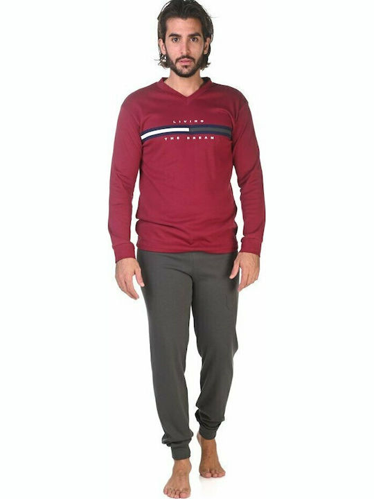Nina Club -21 Men's Winter Pajamas Set Burgundy