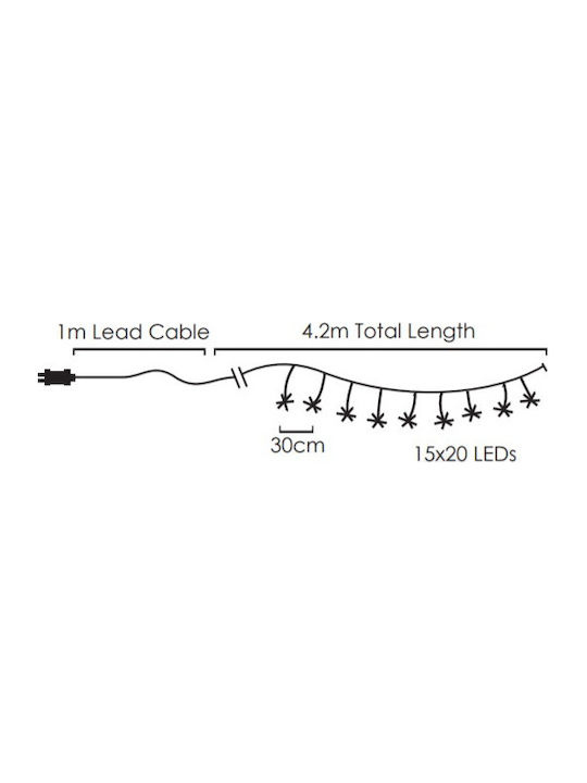 Christmas LED Light Warm White 5.2m Cluster Aca