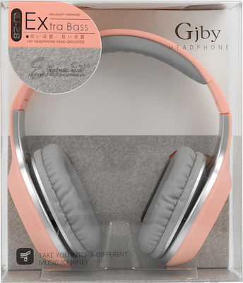 Gjby GJ-28 Wired Over Ear Headphones Pink