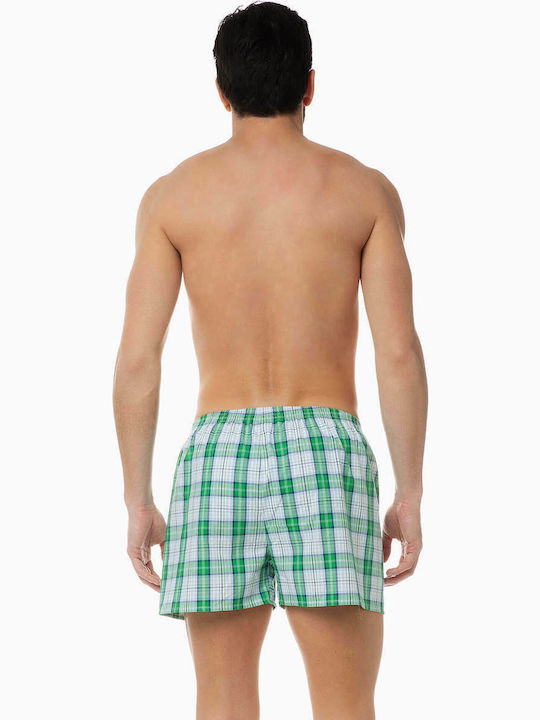 Ανδρικά Μποξεράκια Πετρόλ / Ραφ Καρό 2Pack