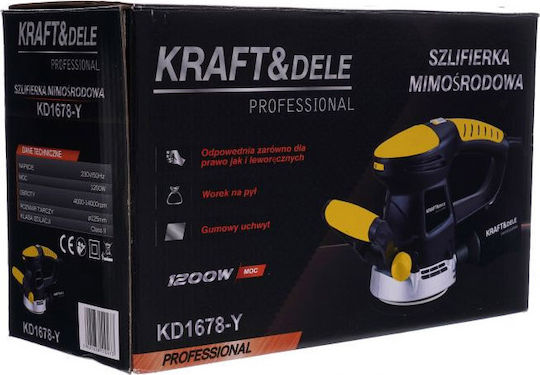 Kraft & Dele KD1678-Y Έκκεντρο Τριβείο 125mm Ρεύματος 1200W με Ρύθμιση Ταχύτητας και με Σύστημα Αναρρόφησης