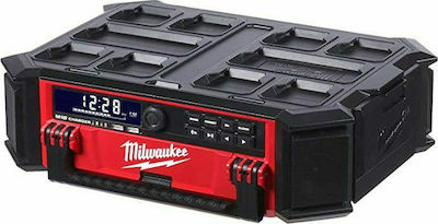 Milwaukee M18 PRCDAB + Packout Radio portabil Reîncărcabil DAB+ cu Bluetooth Roșu