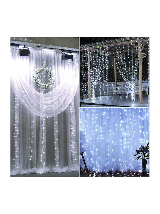 300 Lights LED 3m. x 300cm Cold White type Curtain 1pcs