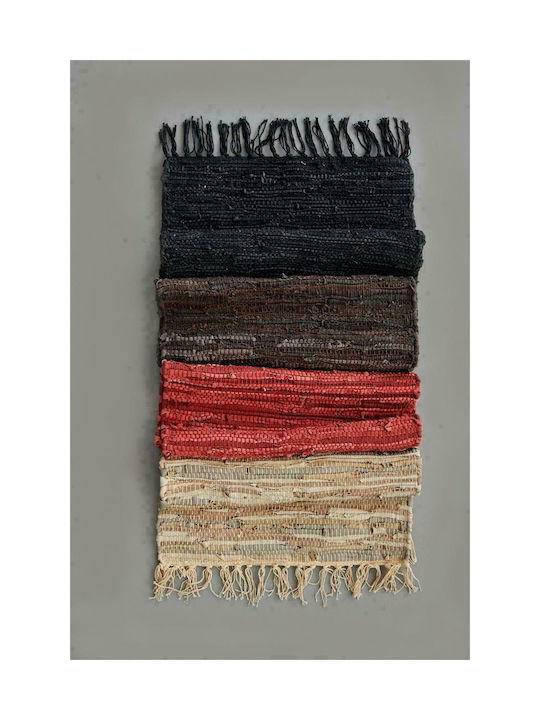 Palamaiki Rug Fireplace Rectangular Leather with Fringes Red