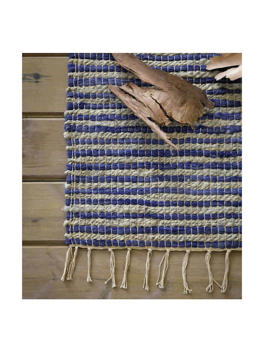 Nima Kobe Χαλί Ορθογώνιο με Κρόσια Blue 120x180cm