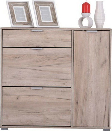 Arco 2 Wooden Shoe Organizer with 4 Shelves Grey Oak 102x33x94.5cm