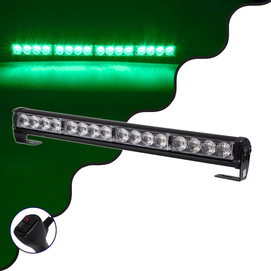 GloboStar Car Signaling Bar LED 10 - 30V Waterproof 45cm with Green Lighting