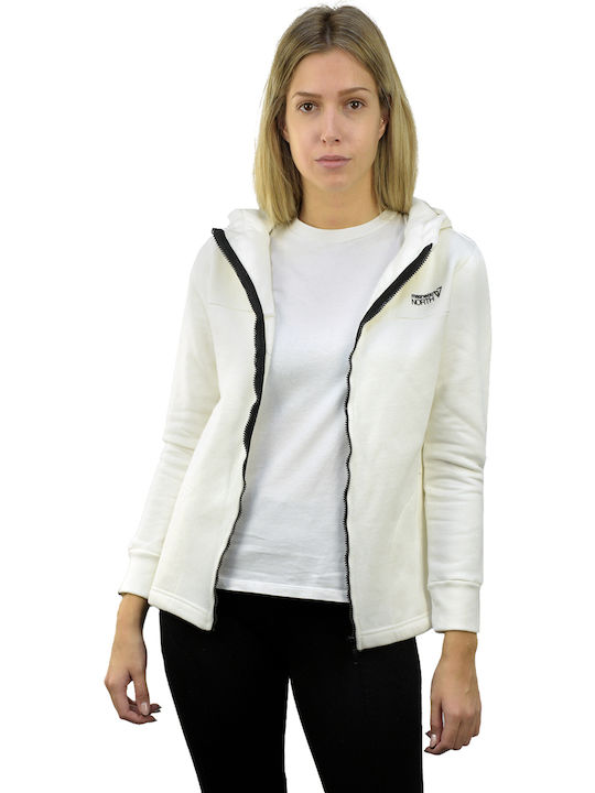 Women's Sweatshirt Jacket Hooded Off White