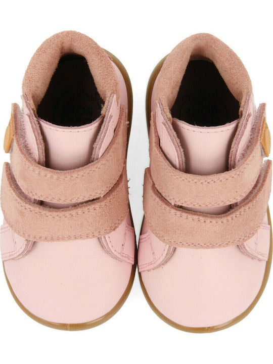 64105 Ghete Copii din Piele cu Velcro Roz