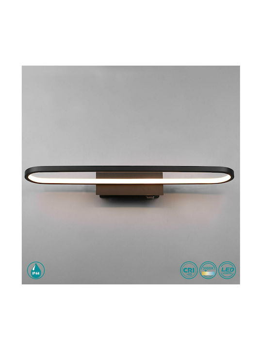 Trio Lighting Gianni Classic Lamp Bathroom with Integrated LED and Warm White Light Black 60x15x8cm