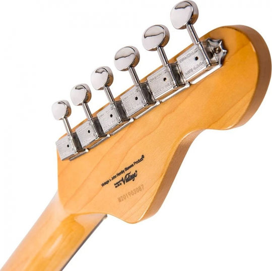 Vintage V6 ReIssued Electric Guitar for Left-handed Stratocaster with SSS Pickup Configuration Sunset Sunburst