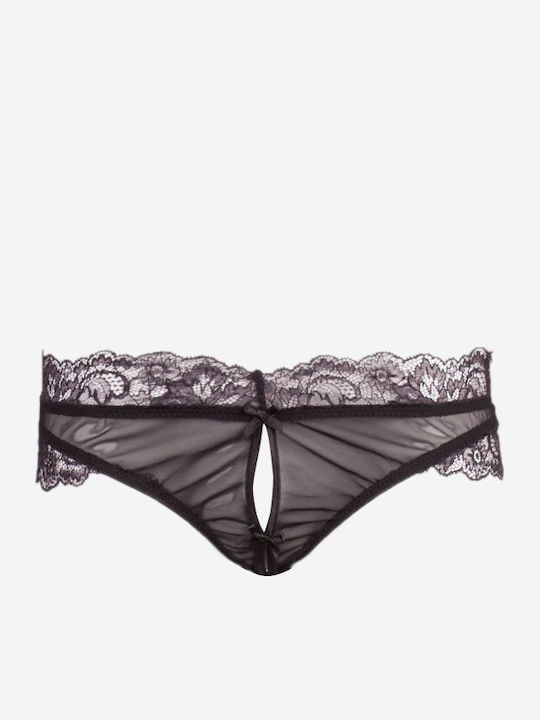 Norddiva Lingerie Spitzen Unterwäsche-Set für Damen BH mit Zeichenfolge Schwarz