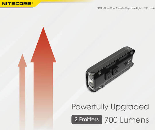 NiteCore Презареждащ се Ключодържател Фенер LED IP54 с Максимална Яркост 700лм Tip Se Сив Сив