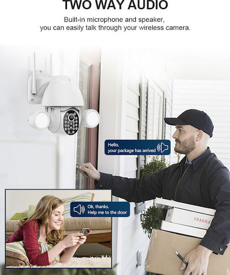 Sectec ST-967-5M-TY IP Камера за наблюдение Wi-Fi Full HD+ 5MP Водоустойчива с Двупосочна Комуникация и Обектив 3.6мм