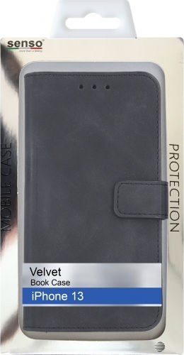 Senso Velvet Book Synthetic Leather Black (iPhone 13) SVIPH13B