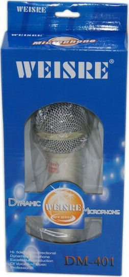 Weisre Μικρόφωνο Karaoke Ενσύρματo DM-401 Ασημί