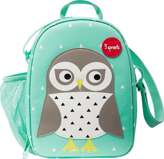 3 Sprouts School Shoulder Lunch Bag 3.5lt Green 20.5 x 9.5 x 26.7cm