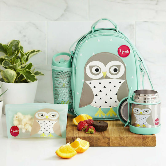 3 Sprouts School Shoulder Lunch Bag 3.5lt Green 20.5 x 9.5 x 26.7cm