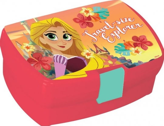 Διακάκης Tangled Kids Set Lunch Plastic Box 0.35lt Red L19xW19xH7cm