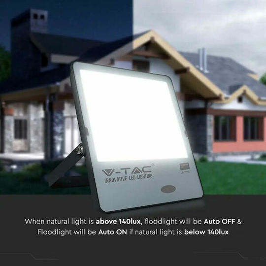 V-TAC Proiector LED Etanș 200W Alb Cald 3000K cu Fotocelul IP65