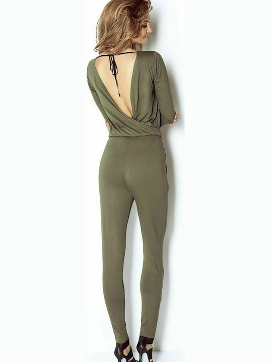 Ivon Erine Women's Long-sleeved One-piece Suit Khaki 142675