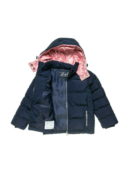 Alouette Kids Quilted Jacket Short with Hood Blue