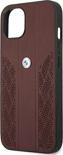 BMW Leather Curve Perforate Back Cover Δερμάτινο / Πλαστικό Κόκκινο (iPhone 13 mini)