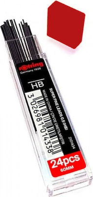 Rotring 24 Μύτες Μολυβιού Super Fine Πάχους 0.7mm Τύπου HB