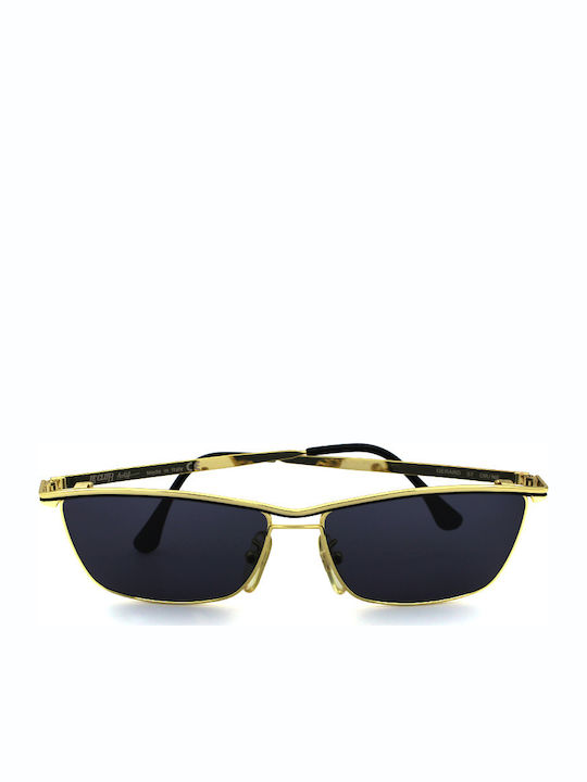 Le Club Gerard-57 Men's Sunglasses with OR-NE Wooden Frame and Black Lens