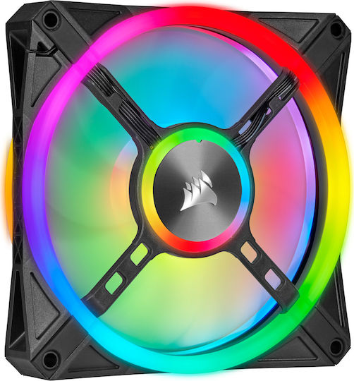 Corsair iCUE QL120 RGB Корпусен вентилатор с връзка 4-изводна ШИМ 1бр Черен