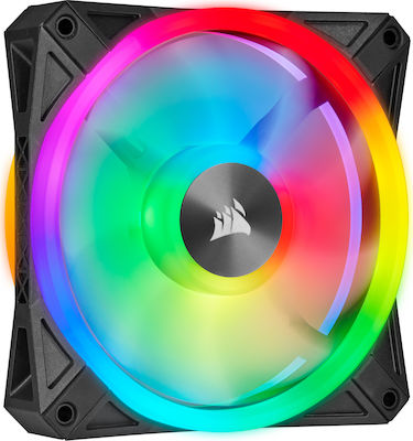 Corsair iCUE QL120 RGB Gehäuselüfter mit Verbindung 4-Pin PWM 1Stück Schwarz