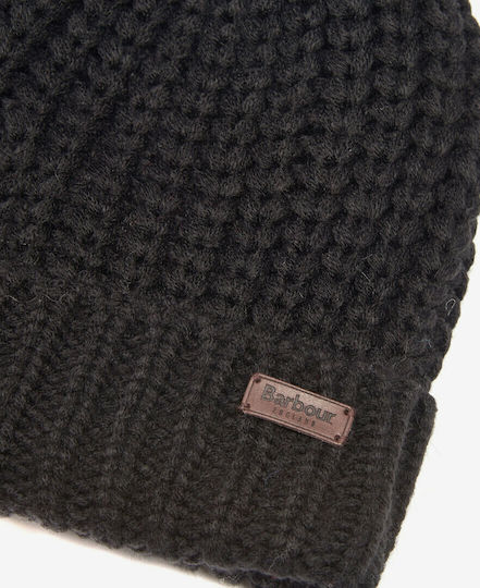 Saltburn Pom Pom Beanie Γυναικείος Σκούφος με Rib Πλέξη σε Μαύρο χρώμα