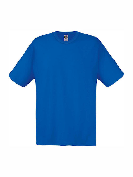 Fruit of the Loom Original T Ανδρικό Διαφημιστικό T-shirt Κοντομάνικο Royal Blue