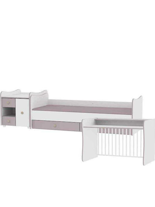 Lorelli Convertible Baby Crib Minimax White & Light Oak for Mattress 60x120cm