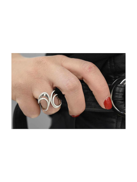 Oxzen Damen Ring mit Zirkonia aus Silber