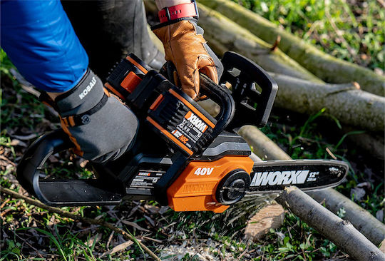 Worx Battery Chainsaw 2x2Ah Brushless 20V 3.8kg with Blade 30cm