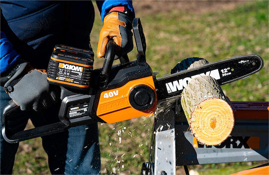 Worx Battery Chainsaw 2x2Ah Brushless 20V 3.8kg with Blade 30cm